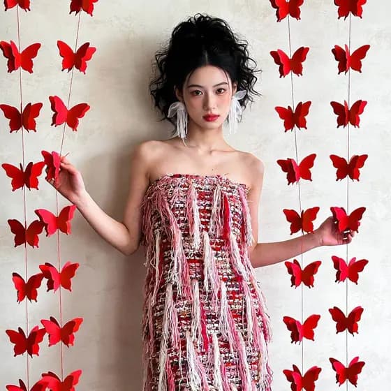 Flores de casamento Conjunto de Layout de quarto de casamento Robe de vestir Decoração de fundo de foto Tira longa Perso
