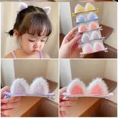 Além de pelúcia gato grampo de cabelo feminino orelha de gato pequeno clipe cocar crianças bonito influenciador Hairpin