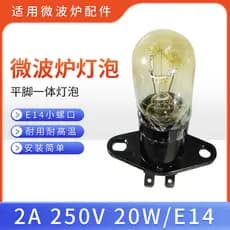 Adequado para forno de micro-ondas Midea com lâmpada integrada de Base E14 Forno de micro-ondas 250V/2A/20W Iluminação d