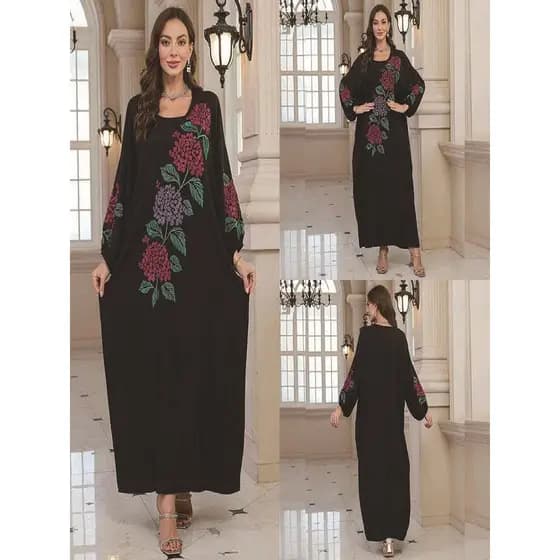 Novo estilo de algodão bordado vestido de férias feminino praia protetor solar roupas soltas tamanho grande Robe biquíni