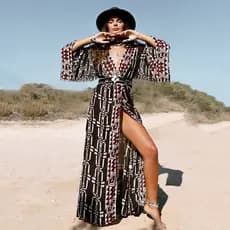 Biquíni maiô exterior blusa beira-mar férias solto praia saia jaqueta novo estilo protetor solar roupas femininas xale C