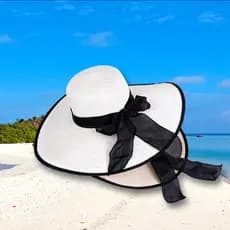 Chapéu feminino verão chapéu de sol viagem praia chapéu versão coreana equipamento de férias à beira-mar dobrável chapéu
