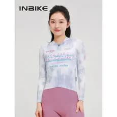 INBIKE primavera verão 25 novo produto camisa de ciclismo Retro Graffiti feminino bicicleta estrada Denim azul topo sabo