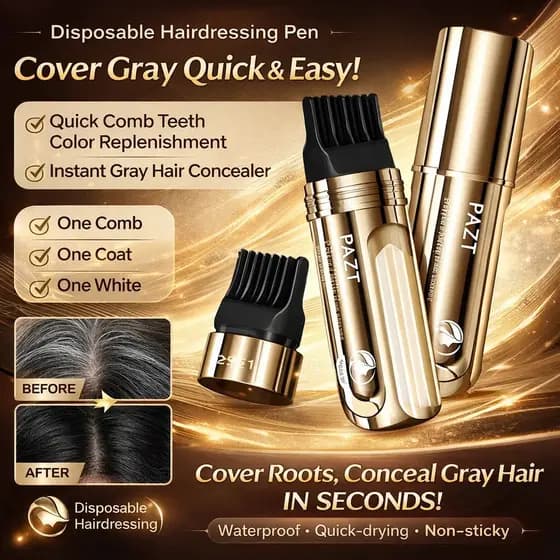 【Não Desbota】With comb teeth Hairdressing pen Caneta de Cabelo/Cobertura Rápida/Brancos Instantâneos