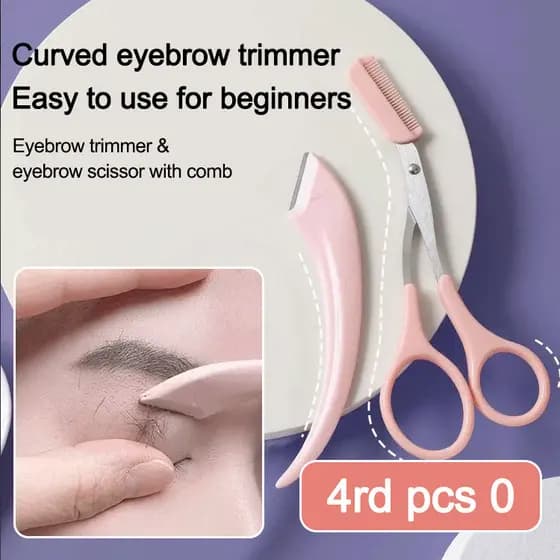 【Fácil para Iniciantes】[Safety Mesh Guard] Crescent Moon Eyebrow Trimmer Kit/Trimador/Sobrancelhas