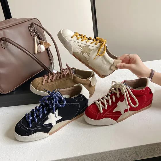 Retro interior aumentando angustiado estrela sapatos sujos feminino Casual sapatos de treinamento alemão novo outono All