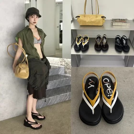 Mesmo estilo sandálias de sola grossa verão novo estilo chinelos femininos