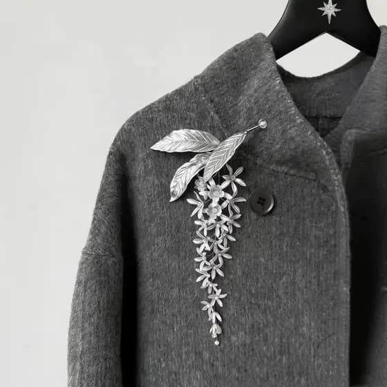 Broche de borla de videira de flor de glicínias High-End feminino luxo elegante requintado Corsage com alfinete de casac