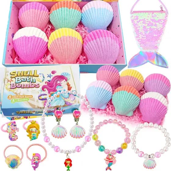 Bombas de banho transfronteiriças 140g concha brinquedo bola de banho bola de sal de banho sal de explosão