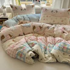 Impresso dos desenhos animados algodão puro algodão capa de edredão de peça única dormitório estudante cama 150*200 quat