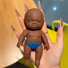 Boneca preta Negro boneca pitada música descompressão pequena boneca preta Natasha palma boneca descompressão ferramenta