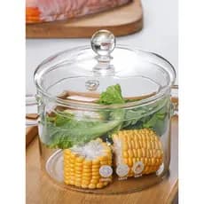 Pote de vidro pote de saúde alto boro resistente ao calor engrossado vidro aberto chama guisado pote com tampa café quen