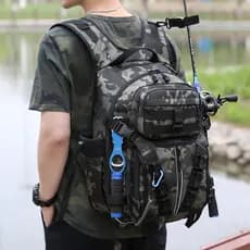 Camuflagem mochila multifuncional tático mochila isca grande capacidade ferramentas ao ar livre retorno rápido mochila m