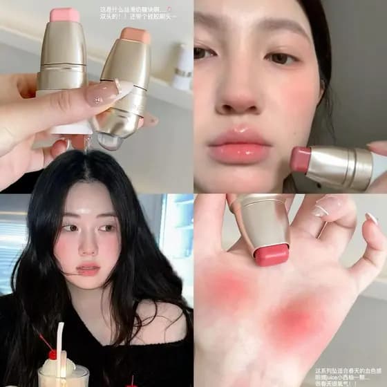Pseudo-Makeup Multi-Purpose Stick Batom Blush Sombra Contouring Stick Multiuso Clareador Iluminador Coloração Sedosa Maq