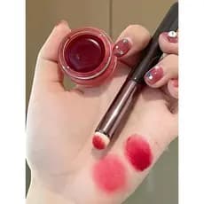 Cabeça redonda pincel de batom pincel portátil mancha corretivo lápis labial feminino maquiagem artista dedicado maquiag