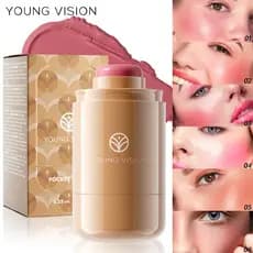YOUNGVISION Pocket Blush Stick 6 cores Matte Lip Cheek Creme de dupla utilização Textura Rouge Blush Cream