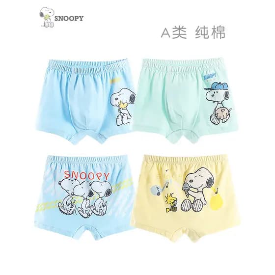 Snoopy meninos roupa interior de algodão puro bebê boxer Shorts crianças roupa interior verão fino tipo A meninos boxer