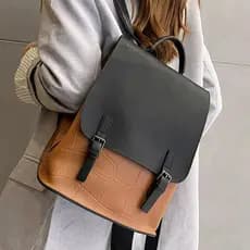Francês MKCLACK couro genuíno estilo Preppy mochila feminina High-End All-Match grande capacidade mochila estudante F
