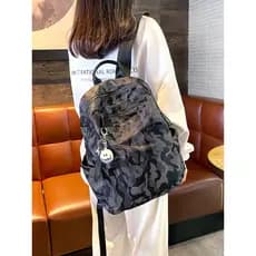 Francês MKCLACK estilo Hong Kong mochila feminina 2025 primavera grande capacidade das mulheres dos homens camuflagem mo