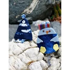 Azul Yan japonês artesanal tecido chave saco planta azul tingido criativo retalhos saco dos desenhos animados pingente e