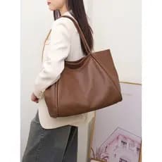 Bolsa feminina de couro genuíno 2026 novo estilo elegante All-Match bolsa de um ombro nas axilas bolsa Casual Commuter P