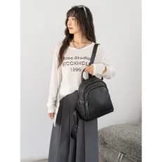 Primeira camada de couro 2026 novo estilo All-Match Commuter mochila mochila couro genuíno simples viagem grande capacid
