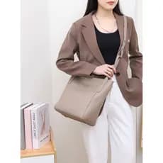 Bolsa de couro genuíno 2026 novo estilo grande capacidade Commuter simples atmosférica bolsa feminina primeira camada de