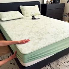 Verão classe A gelo seda legal tapete lençol estilo conjunto de três peças 2026 novo estilo tapete de cama lavável à máq