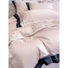 High-End luz estilo de luxo primavera verão classe A algodão pelúcia algodão quatro peças conjunto lençol 100 algodão pu