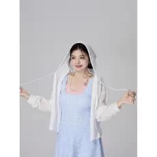 Xiao nan maiô nan pitada feminino sentir tamanho grande Cardigan com capuz capa de uma peça barriga mais magro olhar de
