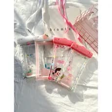 Lantejoulas de cor sólida inflável saco à prova dwaterproof água do telefone móvel selado tela de toque foto natação App