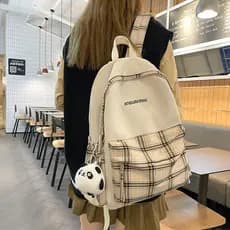 Hong Kong IT.COLATE Estilo Coreano Simples Mochila Junior High School Estudantes Universitários Xadrez Mochila Moda Femi