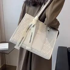Hong Kong IT.COLATE Bolsa de viagem estilo clássico feminina de grande capacidade simples sacola de ombro com textura el