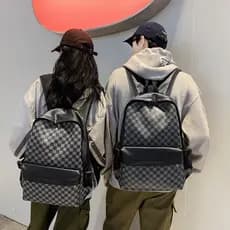 Hong Kong IT.COLATE Mochila japonesa coreana da moda masculina clássica xadrez mochila de negócios Commuter bolsa de com