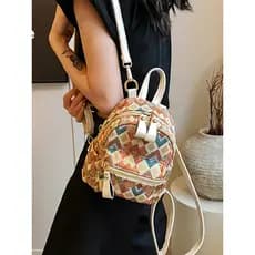 Hong Kong IT.COLATE Versão Coreana Mochila Diamante 2025 Primavera Moda Nicho Design Bolsa Escolar Bolsa de Viagem Leve