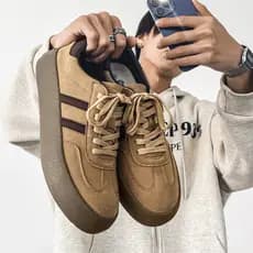 Nicho Retro de sola grossa sapatos de treinamento alemão masculino primavera tênis de cano baixo sapatos esportivos masc