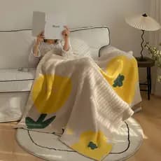 Meia lã tulipa ins estilo cobertor de malha Casual cobertor macio sofá cobertor capa modelo decoração do quarto cobertor