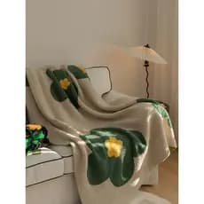 Cobertor de malha de girassol para almoço, cobertor de inverno, cobertor de lã Coral, estilo nórdico, cobertor de escrit