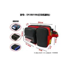 Bolsa de cintura para impressora, grande capacidade, Bluetooth, correio, multibolso, bolsa Crossbody, portátil, impresso