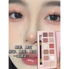 Paleta de sombras com pintura a óleo de flor Begônia de doze cores Maquiagem leve diária Uma paleta multiuso fosca perol
