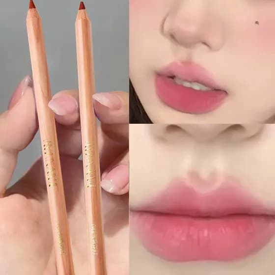 Batom genuíno delineador labial dois em um renderização de cores de longa duração não desbota Toot labial Natural