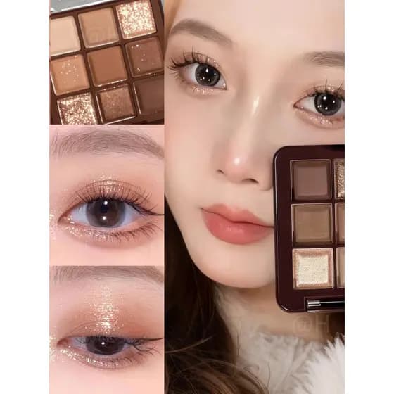 Li Jiaqi recomenda paleta de sombras de nove cores de Chocolate, lantejoulas de alto brilho, brilho fino, terra perolada