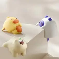 4 Protetores de Canto em Forma de Desenho Animado para a Segurança de Espaços, Mesas, Escadas e Armários, Bear FFXK