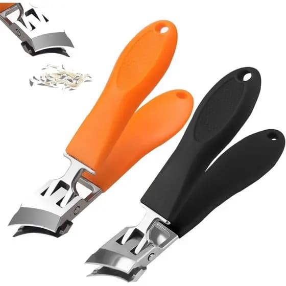 Cortador de Unhas Inclinado Anti-Salpicos com Abertura Larga, 2 Peças, Cortador de Unhas Curvo para Unhas Grossas, Corta