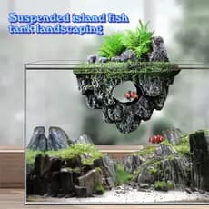 Tanque de peixes paisagismo ilha de suspensão ornamentos flutuantes simulação decoração pedra-pomes conjunto ecológico R