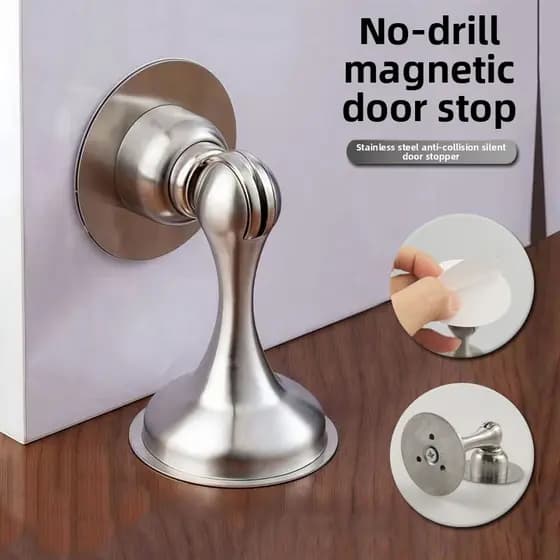 Sucção de porta sem perfuração de aço inoxidável Batente de porta sem perfuração Batente de porta magnético forte Anti-c