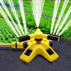 Aspersor giratório automático de 360 graus, irrigação de berçário, aspersor giratório de série de aspersão de três pinos