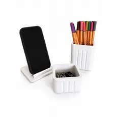 Organizador de Mesa 3 em 1 com Porta Celular Porta Canetas e Porta Objetos