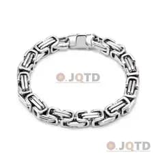 Pulseira Masculina de Aço Titânio, Corrente Quadrada Geométrica, Multicamadas