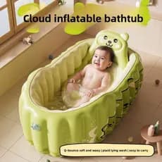 Banheira Infantil Portátil Inflável Anti Deslize Banho Bebê PVC Dobrável